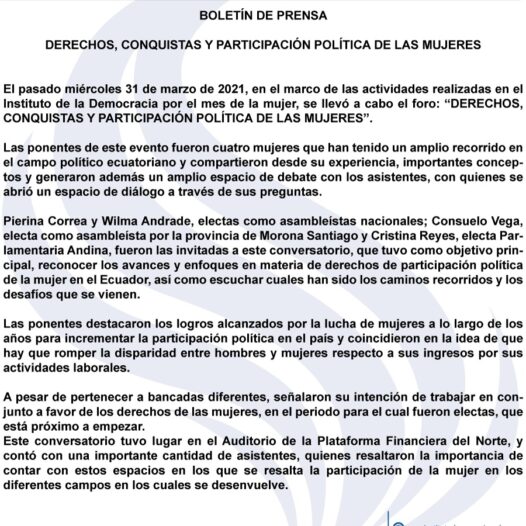 Derechos, conquistas y participación política de las mujeres